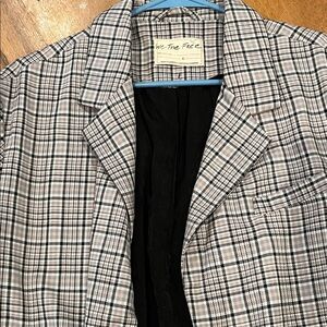 free people Checkered Blazer with Black Buttons and pockets nwt OFfeRs WeLcoMe